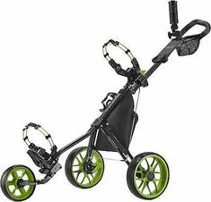 the golf push cart with wheels and handlebars is shown on a white background