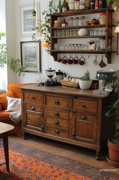 Home decor Coffee Bar Station Ideas, Home Coffee Bar Station, Bar Station Ideas, Bar Station, Casa Vintage