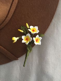 Crochet  White Frangipani flower Brooch, Wedding flower boutonniere, Gift for mom, Thank you gift, Handmade flower, Handmade brooch, Tropical flowers brooch.   A small made with DMC 100% cotton and 0.75mm hook. Brooch has a small pin securely sewn on the back.  The pink frangipani flower hand painted to make flower more real and every flower attached seed glass beads inside of flower.   This brooch not only fantastic attached to a bag, jacket, cardi or hat but also perfect for pendant. It's will Handmade Flower Brooches For Wedding, Wedding Brooches With Handmade Flowers, White Handmade Flowers Lapel Pin As Gift, Handmade Flower Lapel Pin For Gifts, White Handmade Flowers Lapel Pin For Gifts, Handmade White Brooches For Anniversary, White Flower Brooch As A Gift, White Flower Brooch As Gift, White Flower Brooches For Gift