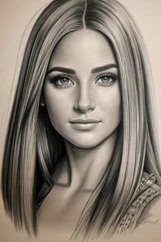 a pencil drawing of a woman's face