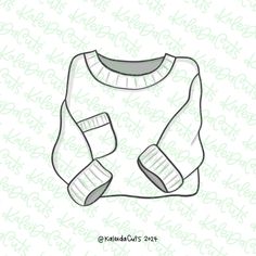 a drawing of a sweater on a white background