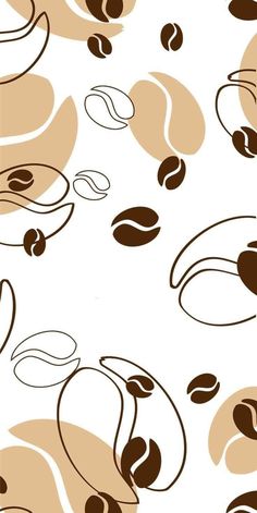 coffee beans on a white background with brown and black swirls in the shape of hearts