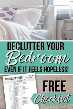 Master Bedrooms Clean, Master Bedrooms Declutter, Declutter Room By Room Checklist, Bedroom Declutter Organizing Ideas, Bedroom Deep Clean Checklist, Decluttering Ideas Bedroom, Deep Cleaning Bedroom Checklist, Cleaning Bedroom Checklist