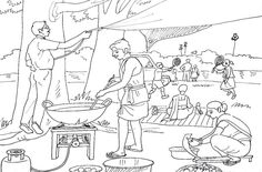 an image of people cooking in the park