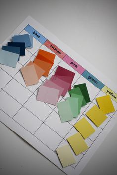 an image of a calendar with colors on it