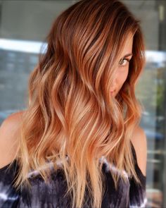 Peach Cobbler Hair, Hair Shade, Hair Dyed, Color Balayage, Ginger Hair Color, Copper Hair Color, Strawberry Blonde Hair, Winter Hair Color, Hair Shades