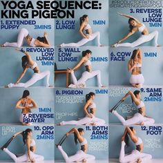 there is a woman doing yoga poses on the cover of this magazine with instructions to do it