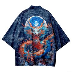 Check out this amazing 🈹 Ocean Moon Dragon Haori 🈹 Shop & Grab 15% off with code 🎁 JPIN 🎁 Powerful Dragon, Moon Dragon, Dragon Moon, Fierce Dragon, Japanese Streetwear