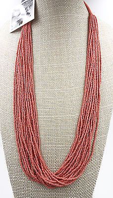 New multi strand Coral colored glass seed bead necklace. Multi-strand Beaded Necklace With Large Beads, Glass Seed Bead Necklace, Big Pearl Necklace, Coral Beads Necklace, Fancy Jewelry Necklace, Handcrafted Silver Jewelry, Beaded Necklace Designs, African Necklace, Indian Jewellery Design Earrings