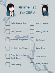 Mbti As Students, Kailani Core, Isfj Anime, Isfj Things, Isfj Aesthetic, Anime Checklist, Pro Tiktok, Personalidad Infj, Isfj Personality