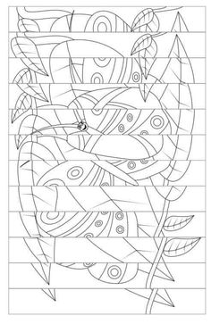 an adult coloring page with lines that have been made to look like flowers and leaves