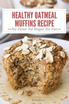 Gym Snacks, Oatmeal Muffins Healthy, Glutenfri Baking, Oatmeal Muffin Recipes, Power Snacks, Snacks Ideas, Kids Healthy, Oatmeal Muffins, Healthy Oatmeal