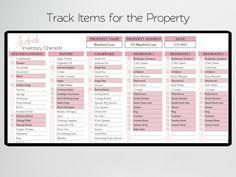 a table that has items for the property checklist on it and is in front of a white wall