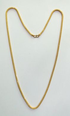 Vintage solid 22K Gold Handmade jewelry Chain necklace. Beautiful workmanship chain in Good condition. Weight-20.970 Grams Length-62 cm (24.40 inch) we can adjust the length Width-2.8 mm Material-Solid 22K Gold. 8 Grams Gold Chain, 8 Grams Gold Necklace, Gold Chain Design For Men, Chain Designs Gold, Neck Chain For Men, Mens Gold Chain Necklace, 22k Gold Chain, Gold Neck Chain, Rose Gold Jewelry Set