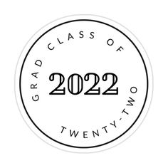 the class of 2019 seal is shown in black and white on a round sticker