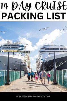 This 14 day cruise packing list tells you everything you need to pack for a 2 week cruise whether you are cruising Alaska, Europe or the Caribbean! Includes info on cruise dress codes, formal nights, cruise capsule wardrobes and our favorite cruise outfits! Outfits For 2 Weeks In Europe, Two Week Cruise Packing List, 2 Week Cruise Outfits, Cruise Clothing Packing List, What To Pack For A 12 Day Cruise, Pack For Cruise Outfits, 2 Week Mediterranean Cruise Packing List, 15 Day Cruise Packing List, Week Cruise Packing List