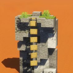 an image of a small building made out of lego blocks with plants growing on top