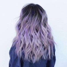 Purple is the new black ! We looove this lilac hair color by @lo.reeeann  ! The dark roots totally made this look have an edgier feel . #hairoftheday #purplehair Purple Hair Color Highlights, Lilac Hair Color, Dark Purple Hair, Trendy Hair Color