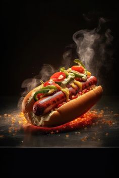 Delicious hotdog, sausage in bread close-up with smoke on the grill. Fast food. Menu stock images Fast Food Ads, Beef Bread, Chicken Hot Dog, Pop Art Food, Sausage Bread, Restaurant Signs, Healthy Food Dishes, Food Poster Design