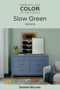 the color of the month slow green is shown