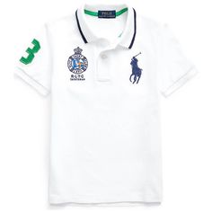 Brand New With Tags! Polo Ralph Lauren Toddler Boys Short Sleeve Polo Shirt Yacht Club & Equestrian Embroidery Signature Big Pony Twill “3” Patch Ribbed Polo Collar Tennis Tall 100% Cotton White Ships Same Day Or Next Day :) White Preppy Polo Shirt, Preppy White Cotton Polo Shirt, White Cotton Preppy Polo Shirt, White Collared Preppy Shirt, White Preppy Collared Shirt, White Cotton Preppy T-shirt, Fitted Preppy White Shirt, White Fitted Preppy Shirt, White Cotton Preppy Shirt