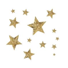 gold glitter stars on white background