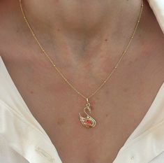 Swan Pendant 14K Solid Yellow Gold Swan Necklace 14K Bird Jewelry Gift for Her Bird Necklace Charm - Etsy Swarovski Swan Necklace Aesthetic, Swan Jewelry Necklace, Swan Locket, Swarovski Dancing Swan Necklace, Swan Jewelry, Gold Swan, Swan Pendant, Swan Necklace, Bird Necklace