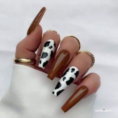 Brown Nails Design, Cute Nails For Fall, Brown Nails, Luxury Nails, Fire Nails, Coffin Nails Designs, Dope Nails