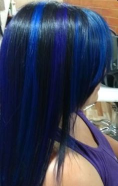 Blue Hair Highlights, Hair Color Streaks, Hair Stylies, Dye My Hair