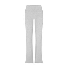 COTTON JERSEY FOLDOVER PANT | LIGHT HEATHER GREY Grey Flared Leggings, Brooklyn Outfit, Foldover Leggings, Long Sleeve Cropped Top, Grey Yoga Pants, Bday Gifts, Xmas List, Flared Leggings, Jersey Pants