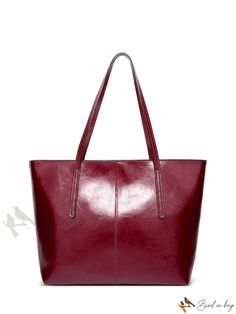 Bird in Bag - Shoulder Tote Bag Casual Burgundy Rectangular Shoulder Bag, Burgundy Shoulder Bag For Shopping, Trendy Everyday Burgundy Bag, Trendy Burgundy Bag For Everyday, Trendy Burgundy Bag For Everyday Use, Trendy Burgundy Tote Shoulder Bag, Burgundy Shoulder Bag For Errands, Burgundy Casual Bag With Double Handle, Burgundy Large Capacity Bag For Shopping