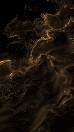 an abstract image of waves in brown and white colors on a black background with stars