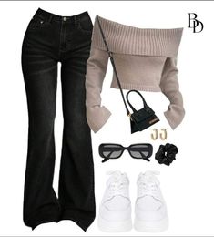 High School Outfits Aesthetic, Freshman High School, Freshman High School Outfits, School Outfits Aesthetic, Aesthetic Tips, Black Flare Jeans, High School Outfits, Outfit Inspo Casual, Mode Inspo