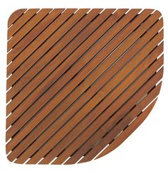 a wooden floor mat with vertical slats on the top and bottom, made from wood