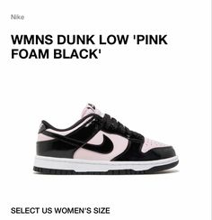 back to school shoe inspiration
woman’s nike dunks low "pink foam black" Foam Pink Dunks, Pink Foam Black Dunks, Pink And Black Air Jordans, Jordans Pink And Black, Nike Dunk Low Pink Foam, Wmns Dunk Low, Black Jordans, Jordan 1s, Trendy Shoes Sneakers