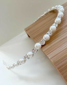 Pearl Wedding Headband, Wedding Headbands, Page Wedding, Pearl Bridal Headband, Headband Wedding, Simple Pearl, Bling Wedding, Beaded Headband, Rhinestone Headband