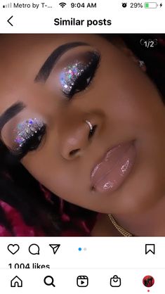 Glitter Eyeshadow Makeup, Prom Makeup Looks, Makeup Icons, Eye Makeup Pictures, Face Makeup Tips