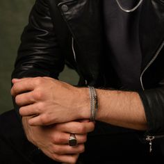 This handmade leather bracelet wraps around your wrist three times and is finished with a stainless steel clasp with black ruthenium plating. The simplicity of the design gives it great potential to become an everyday signature. Wear it solo or stacked with a beaded bracelet.  Please note that all Nialaya pieces are crafted by hand and one-of-a-kind, and may therefore vary slightly in size, shape, and color. 3mm Braided Grey Metallic Leather Signature Nialaya Clasp in Stainless Steel with Black Modern Double Band Leather Bracelet For Everyday, Minimalist Everyday Leather Bracelet With Stainless Steel Clasp, Dad Jewelry, Handmade Leather Bracelets, June Birthstone Jewelry, Gifts For New Mums, Pearl Jewellery Earrings, Mens Jewelry Bracelet, Bag Dress