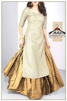 Lehenga Kurta, Kurta Designs For Women, Golden Lehenga, Orang India, Kurta Lehenga, Indian Outfits Lehenga, Lehnga Dress, Gaun Fashion, Salwar Designs