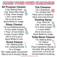 the instructions for how to make your own cleaners