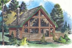 this is an artist's rendering of the cabin house