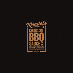 the logo for mendel's kansas city bbq sauce on a black background