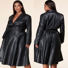 This Item Was Sold Out In 1 Day On My Site And Is Being Re-Stocked.....Yes , It Is On The Way! This Beautiful Ensemble Features A Belted Cropped Jacket And High Waisted Flared Matching Skirt. Elegant Faux Leather Pleated Skirt, Elegant Black Leather Cropped Jacket, Belted Long Faux Leather Coat, Elegant Double-breasted Faux Leather Outerwear, High Low Maxi Skirt, Velvet Top Long Sleeve, Black Single-breasted Cropped Jacket With Lapel Collar, Skirt Top Set, Scalloped Skirt