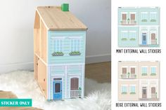 the doll house is made out of wood