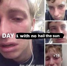 a collage of photos with the words day 1 with no half the sun on them