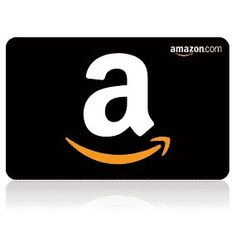 an amazon gift card is shown with the amazon logo in white and black on it