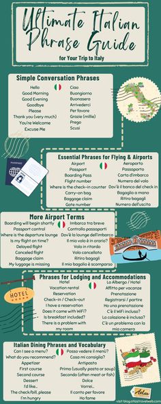 the ultimate italian phrase guide info sheet for travel in italy, italy and other countries