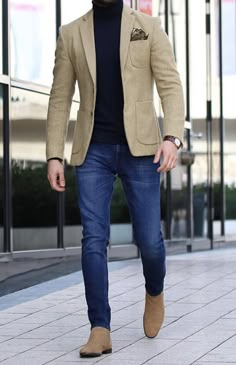 Blazer Outfits Men, Mens Business Casual Outfits, Formal Men Outfit, Mens Fashion Blazer, Men Fashion Casual Shirts, Formal Mens Fashion, Tan Blazer, Stylish Men Casual, Mens Casual Dress Outfits