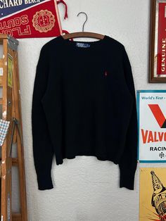 (Refer to measurements below for sizing not tagged size) Measurements: Pit to pit-23" shoulder to bottom-24.5" Lambswool Sweater, Ralph Lauren Sweater, Black Sweaters, Vintage Y2k, Sweater Outfits, Polo Ralph, Gender Neutral, Polo Ralph Lauren, Jumper