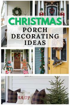 christmas porch decorating ideas with text overlay